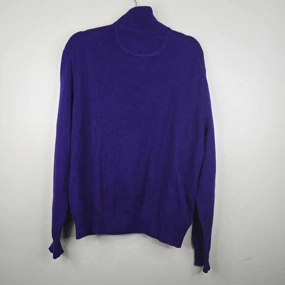 Polo Ralph Lauren purple ¼ zip pullover sweater wool & cashmere size xl - Picture 8 of 8